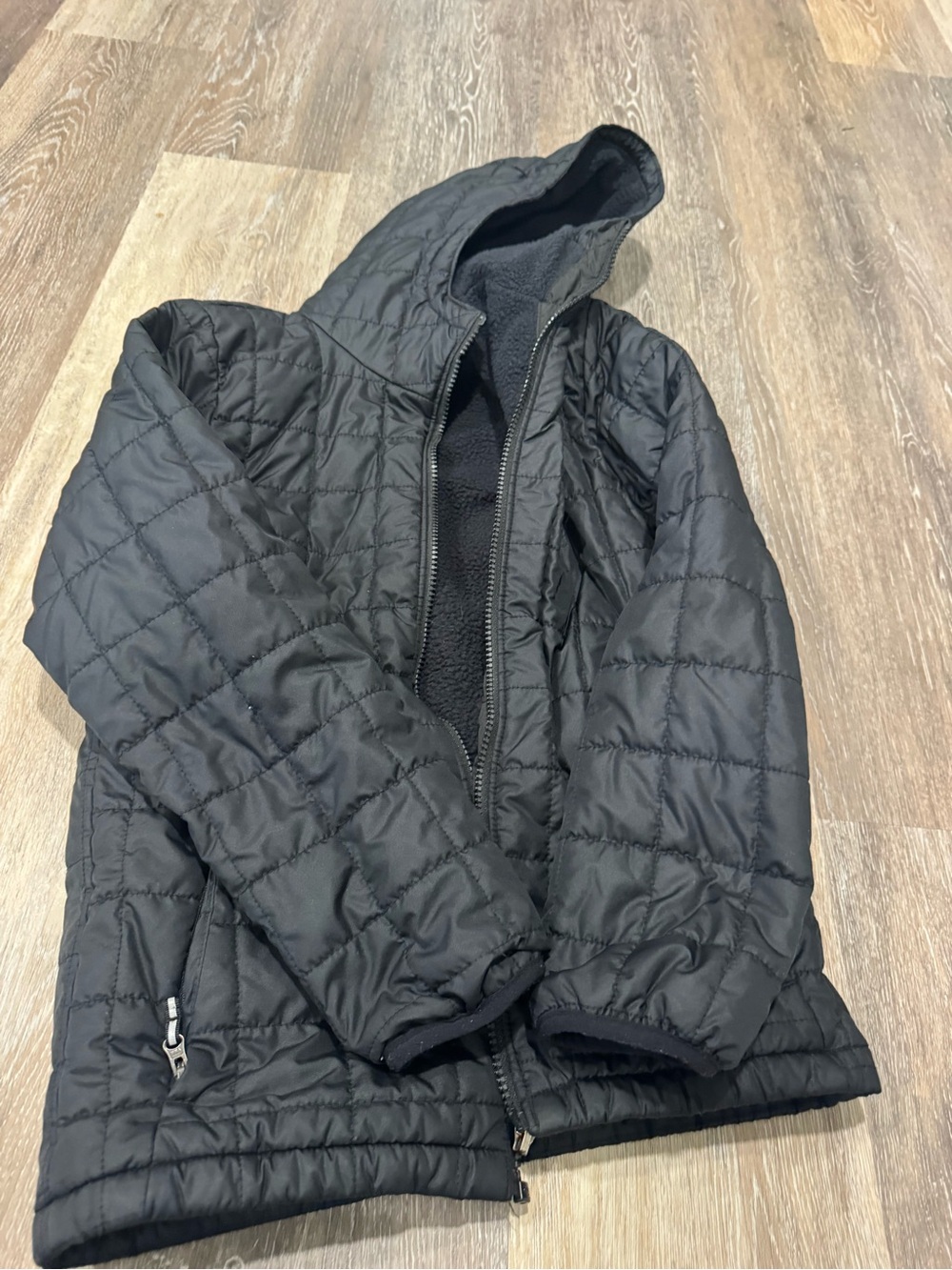 Columbia Black Quilted Jacket with Fleece Hood